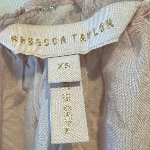 Rebecca Taylor Womens Babydoll Dress Mini Size XS Floral Silk Pink Blue Coquette - Picture 5 of 12